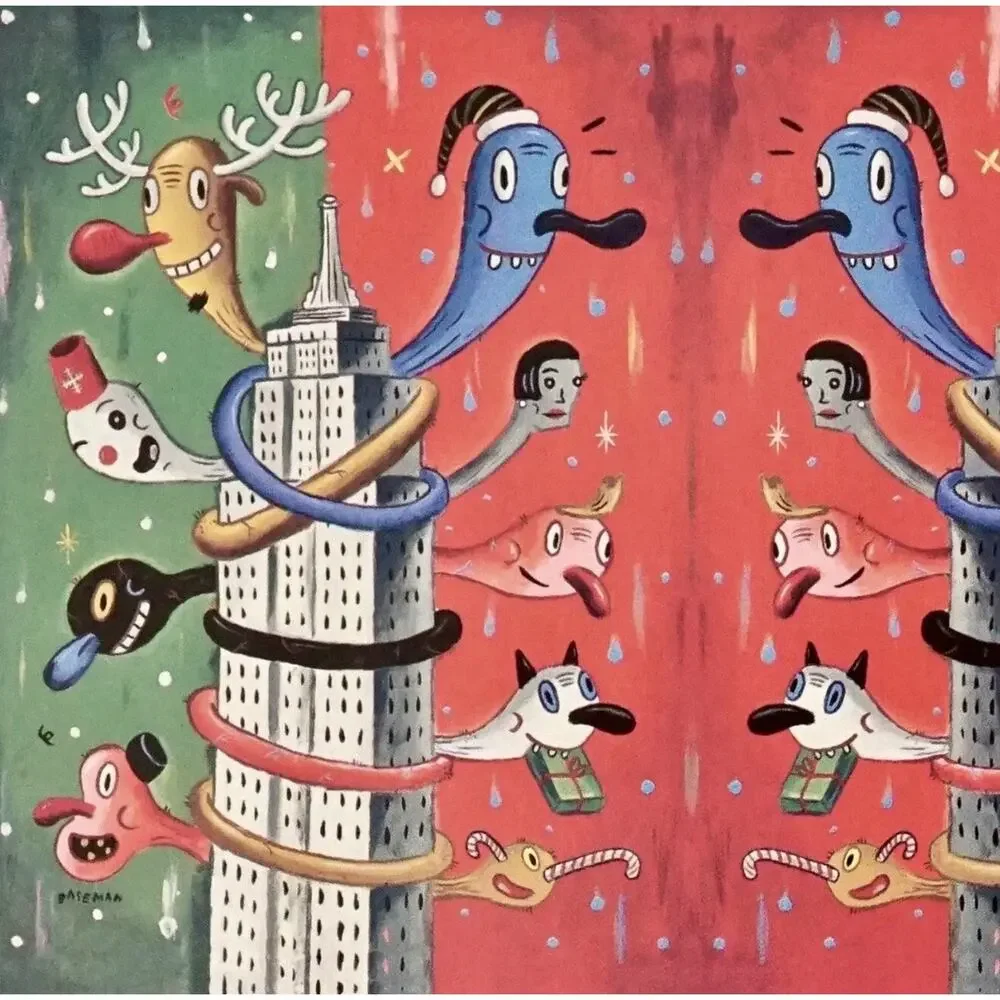 Gary Baseman Towering Gift vintage rare gift wrap. Unique low-brow art 15”x25”